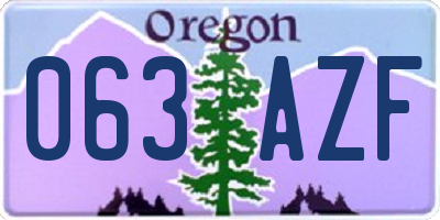 OR license plate 063AZF