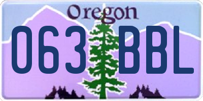 OR license plate 063BBL