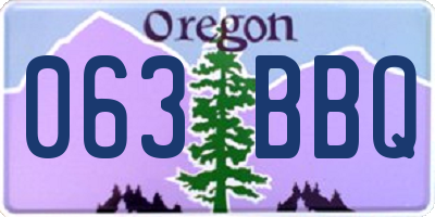 OR license plate 063BBQ