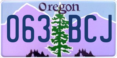 OR license plate 063BCJ