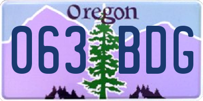 OR license plate 063BDG