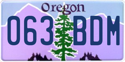 OR license plate 063BDM