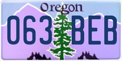 OR license plate 063BEB