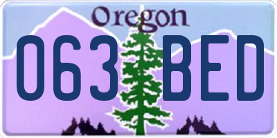 OR license plate 063BED