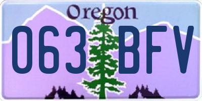 OR license plate 063BFV