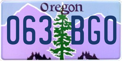 OR license plate 063BGO