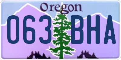 OR license plate 063BHA