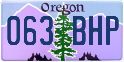 OR license plate 063BHP