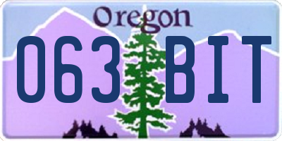 OR license plate 063BIT