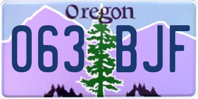 OR license plate 063BJF