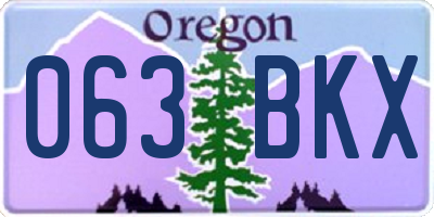 OR license plate 063BKX