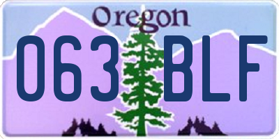 OR license plate 063BLF