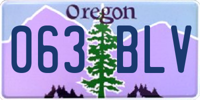 OR license plate 063BLV