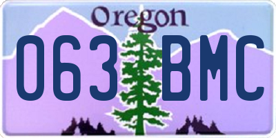 OR license plate 063BMC