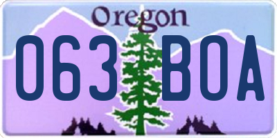 OR license plate 063BOA