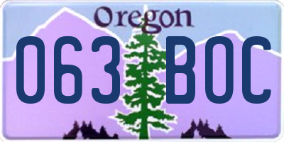 OR license plate 063BOC