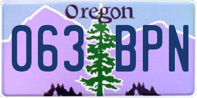 OR license plate 063BPN