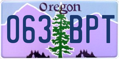 OR license plate 063BPT