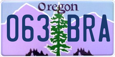 OR license plate 063BRA