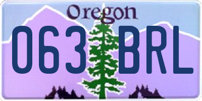 OR license plate 063BRL