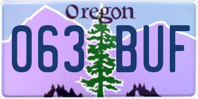 OR license plate 063BUF