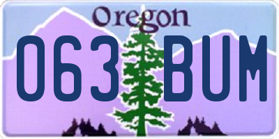 OR license plate 063BUM
