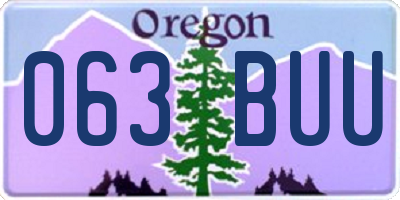 OR license plate 063BUU