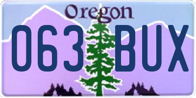 OR license plate 063BUX