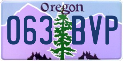 OR license plate 063BVP