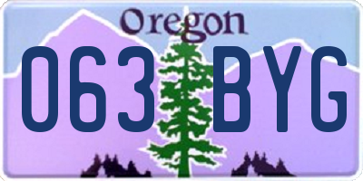 OR license plate 063BYG