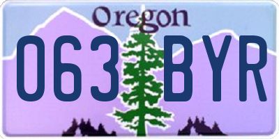 OR license plate 063BYR