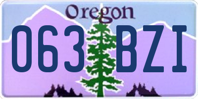 OR license plate 063BZI