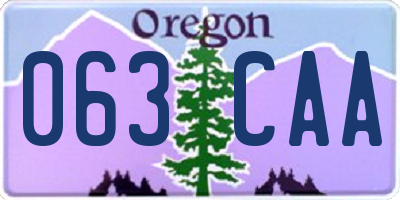 OR license plate 063CAA