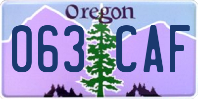OR license plate 063CAF