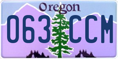 OR license plate 063CCM