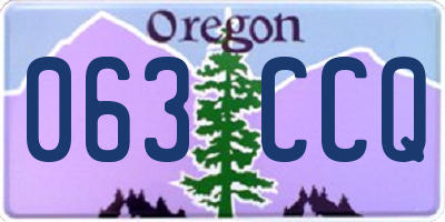 OR license plate 063CCQ