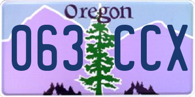 OR license plate 063CCX