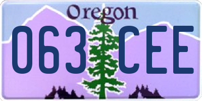 OR license plate 063CEE