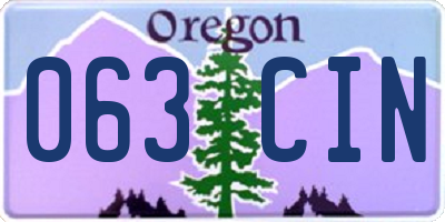 OR license plate 063CIN