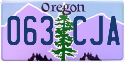 OR license plate 063CJA