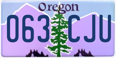 OR license plate 063CJU
