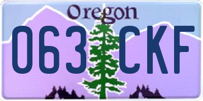 OR license plate 063CKF
