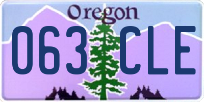 OR license plate 063CLE
