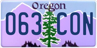 OR license plate 063CON