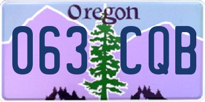 OR license plate 063CQB
