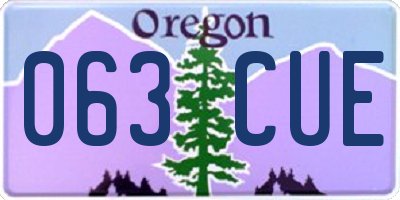 OR license plate 063CUE
