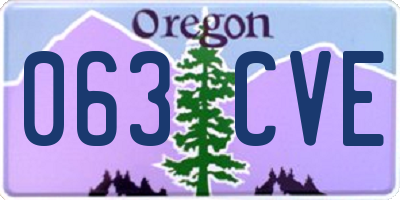 OR license plate 063CVE