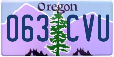 OR license plate 063CVU