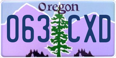 OR license plate 063CXD