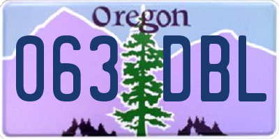 OR license plate 063DBL